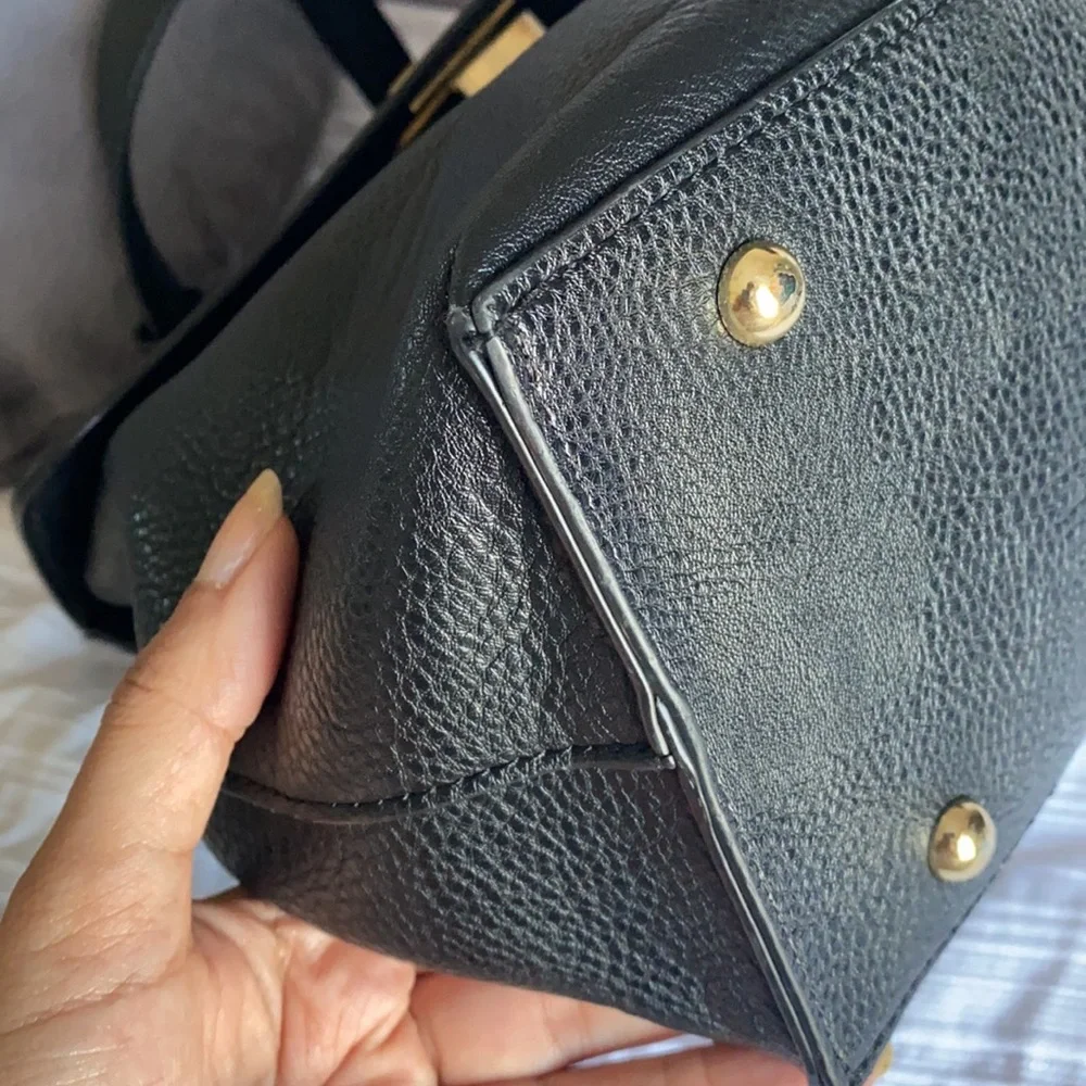 Neiman Marcus Bess Flip-Lock Faux-Leather backpack - Picture 9 of 12